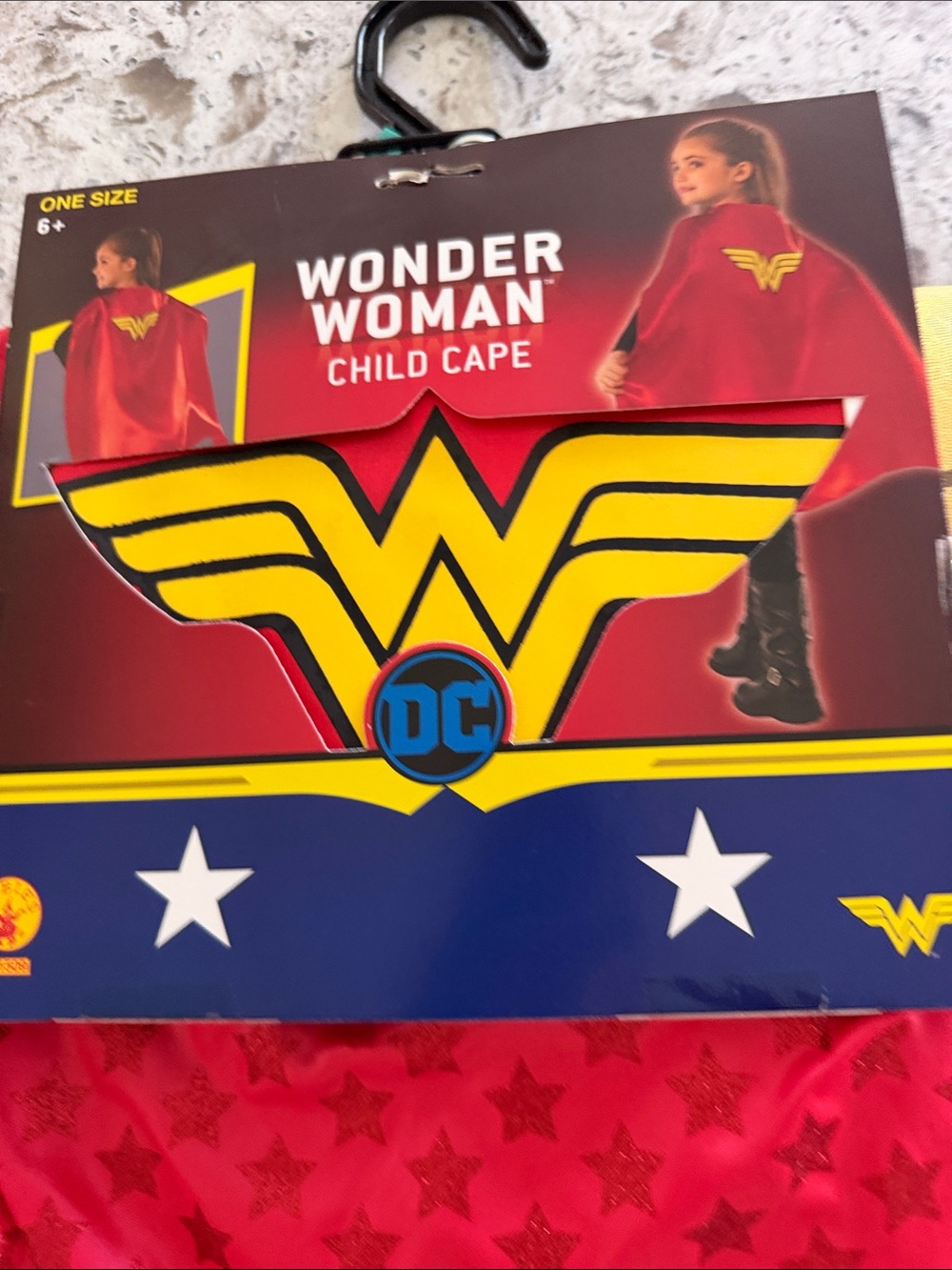 NWT DC Super Hero Wonder Woman Red and Yellow Child Cape